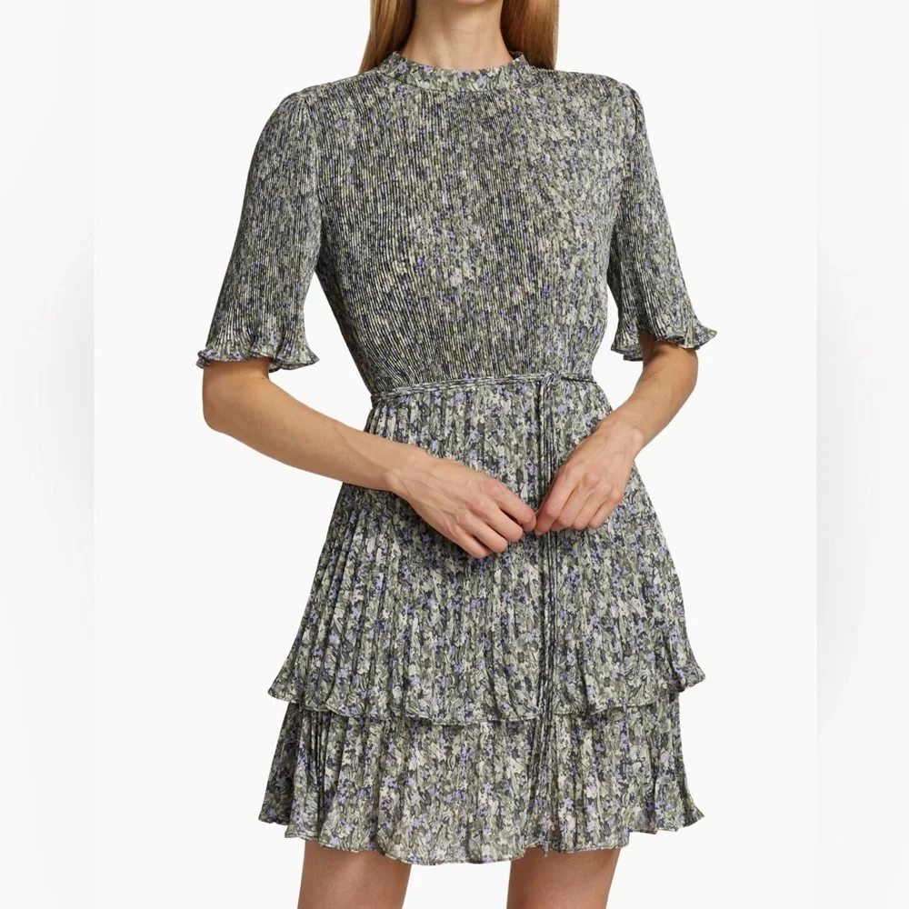 Derek Lam 10 Crosby Samantha Floral Pleated Dress - Picture 1 of 9